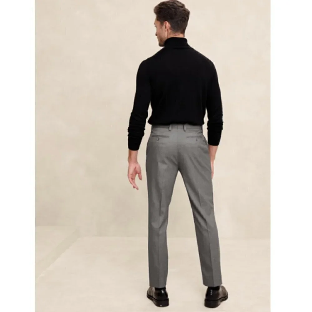 Banana Republic Modern Classic Plain Weave Suit Trouser Pants Black 38 x 36 NWT